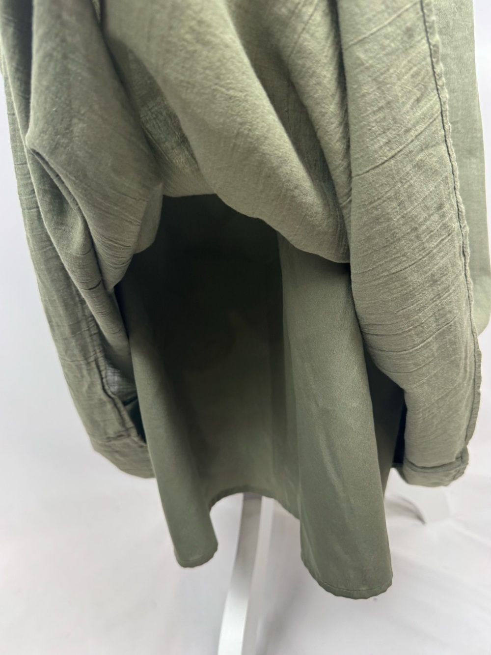 American Eagle V-Neck Corset Midi Dress Sundress Olive Green Pockets Medium - Picture 8 of 10